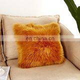 High Quality Trendy Square Bolster Fur Sheepskin Pillow Amazon thumbnail-4