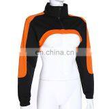 Hot Wholesale Ladies High Stand Collar Sexy Long Sleeve Short Crop Top thumbnail-6