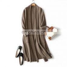 Женский зимний теплый и толстый кардиган из рябного вязаногоCashmere thumbnail-4