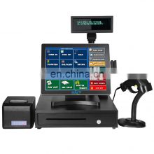Cash Register Pos System all in one POS Terminal 12/ 15/17 inch for Supermarket/Restaurant
