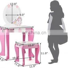 Kids Vanity Table And Chair Set 2 In 1 Detachable thumbnail-4