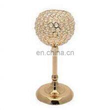 Gold Plated Crystal Ball Small Candle Holder thumbnail-1