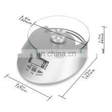 Household Portable Electronic Digital Glass Food Kitchen Scale 5kg