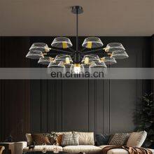 Simple Hanging Indoor Decoration Gold Black Color Living Room LED Contemporary Chandelier Lamp thumbnail-3