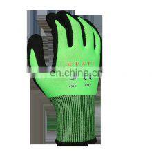 High Cut Resistance Level 5 HPPE Black Sandy Nitrile Coated Guantes de Construction EN388 thumbnail-5