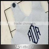 New Design Monogrammed Seersucker Shortall For Children thumbnail-1