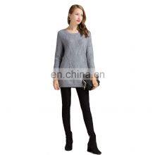 Pure Cashmere Women's Round Neck Sweater With Thick Diamond Pattern Women's Clothing thumbnail-1