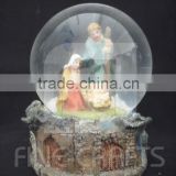 Polyresin nativity sculpure snow ball religious crafts