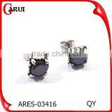 Black Stainless Steel Women Jewelry Flower Stud Earrings thumbnail-2