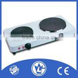 Electric Stove Double Burner Hot Plate (With Lid), Electric Cooker with Cast Iron Heating Element