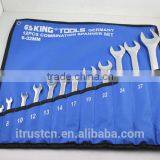 12 Pcs Spanner Tools Set Combination Wrench With Canvas Bag GS KING TOOLS thumbnail-1
