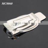 Promotional Oval Shaped Stainless Steel Metal Brown Leather Money Clip thumbnail-5