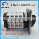 Rotary Switch YMZ12-50/4 Changeover Cam Combination Switch 4 Poles 14 Positions 14 Terminals 50A Ui 690V Sliver Point Contacts thumbnail-2