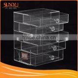 Customizable 5-drawer clear compartment acrylic box and plexiglass storage case
