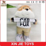 plush fox doll toys animal shape soft dolls with clothing EN71 standard stuffed fox doll toy