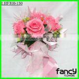 9 Heads Bride Hand Flower Artificial Rose Flower thumbnail-1
