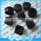 Custom made black square and round PTFE plastic plugs for furniture