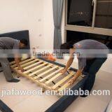 Steel Bed With Wooden Slats in Silver Color thumbnail-2