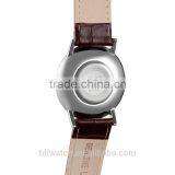 2015 Latest Rose Golden Case Slim Leather Wrist Watch for Men thumbnail-3