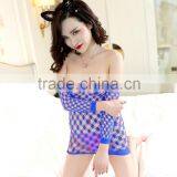 SEXY BLACK FENCE NET POT HOLE MINI DRESS BODY STOCKING LINGERIE * S-L * CLUBWEAR Most Popular thumbnail-4