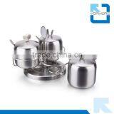 3 Pieces of 201 Stainless Steel Rotatable Spice Jar Set With Spoon thumbnail-2