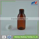 100ml Pharmaceutical Pet Material Amber Liquids Medicine Bottle thumbnail-1