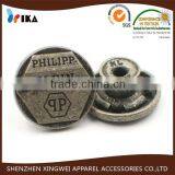 Metal Zinc Alloy Jeans Button Antique Silver Plated