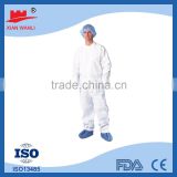 SMS 55g Non-woven Safety Coverall,protective safety waterproof disposable polypropylene coverall with CE FDA certifications