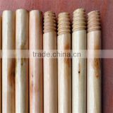 Natural wooden lacquered and threaded mop handle