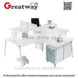Crossed Table Legs Open Office Workstation for 4 PeopleQE-33F1) thumbnail-1