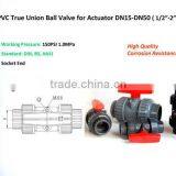 UPVC Double Union Ball Valve for Actuator thumbnail-1