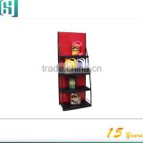 custom wholesale metal engine oil exhibition sample sales display stand with wheels HSX-S0317