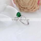 Unique Silver Green Apple With Leaf Ring With Emerald Green Zircon thumbnail-4