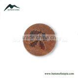 Floral Engraved Wooden Buttons Flower Shank Buttons
