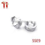 Top Fashion 316L Stainless Steel Cubic Zircion Hoop Huggie Earring thumbnail-1