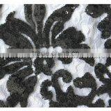 New Design Round Eye Net Fabric With Embroidery Sequin, Black Sequin Flower Tulle Fabric for Wedding Dress thumbnail-4