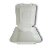 JUST disposable paper pulp bagasse food container Clamshell 8