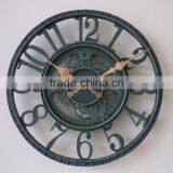12 Inch Blue Mechanical Decorative Polyresin Clock thumbnail-6