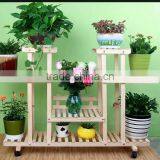 Newest Movable Multi-laye Wooden Plant Stand Antique Flower Stand thumbnail-3