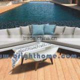 L Shaped Cheap Rattan 7 Seater Garden Sofa Set thumbnail-2