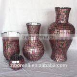 Color Mosaic Modern Flower Vase Tall Glass thumbnail-2