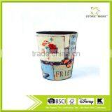 Eco-friendly Trash Can Faux Leather Open Top Standing Waste Bin thumbnail-1