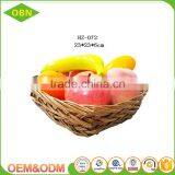Rattan Wicker Fruit Basket Weave Tray thumbnail-1