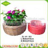 Wholesale High Quality Colorful Decorative Garden Handmade Wicker Basket Flower Pot thumbnail-1