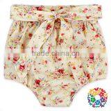 Cute Girls Summer Bowknot Cotton Floral High Waist Cotton Bloomers For Kids thumbnail-1