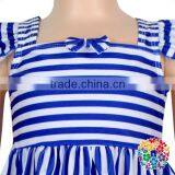 Fashionable Stripe Ruffle Top And Shorts Baby Summer Clothing Set Girls Summer Boutique Outfits thumbnail-2