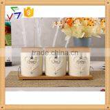 Ceramic Porcelain Canister Set,ceramic Tea Sugar Coffee Jar, Ceramic Canister,airtight Canister With Bamboo Lid thumbnail-1