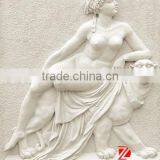 Girl and Lion Stone Wall Sculpture thumbnail-1