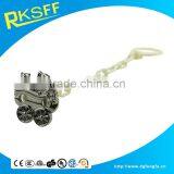 Die Casting Zinc Alloy Material Baby Carriage Shape Baby Pacifier Clip With Plastic Chain thumbnail-4