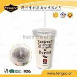 Factory Supply Portable Unbreakable Drinking Plastic Cup With Lid and Straw thumbnail-1